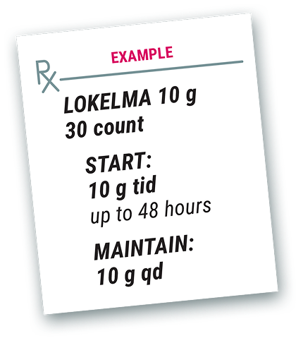 LOKELMA Prescription Example